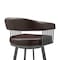Armen Living Chelsea 29" Swivel Bar Stool with Java Silver Finish and Chocolate Faux Leather LCCSBAJVCHO30 - alternate 8
